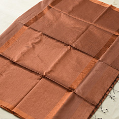 Colors of Devotion | Maheshwari Silk - Golden Zri And Tissue Saree  - Copper Brown