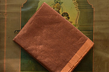 Colors of Devotion | Maheshwari Silk - Golden Zri And Tissue Saree  - Copper Brown