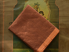 Colors of Devotion | Maheshwari Silk - Golden Zri And Tissue Saree  - Copper Brown