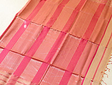 Pavitra . पवित्रा | Handloom Self Stripes Maheshwari Silk Saree