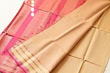 Pavitra . पवित्रा | Handloom Self Stripes Maheshwari Silk Saree