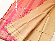 Pavitra . पवित्रा | Handloom Self Stripes Maheshwari Silk Saree