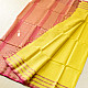 buy Handloom Maheshwari Yellow Silk Saree With Pink Pallu