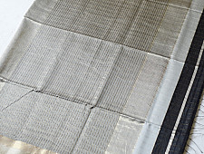 Pavitra . पवित्रा | Handloom Maheshwari Silk Black Saree