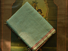 Colors of Devotion | Maheshwari Silk - Golden Zri And Tissue Saree  - Pistachio Green