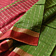 buy Handloom Maheshwari Silk Green Saree With Red Pallu