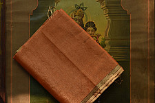 Colors of Devotion | Maheshwari Handwoven Silk - Golden Zri And Tissue Saree