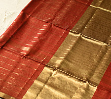 Pavitra . पवित्रा | Maheshwari Silk Stripe Saree With Zari Border