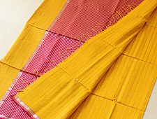 Pavitra . पवित्रा | Zari Stripes Maheshwari Silk Saree ~ Yellow