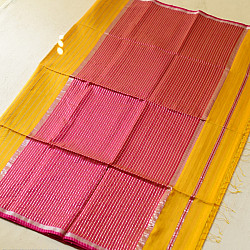 Pavitra . पवित्रा | Zari Stripes Maheshwari Silk Saree ~ Yellow