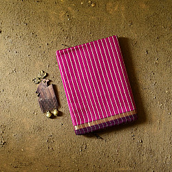 Pavitra . पवित्रा | Handloom Rani Pink Maheshwari Silk Saree