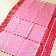 Pavitra . पवित्रा | Handloom Maheshwari Saree ~ Red With Pink Pallu