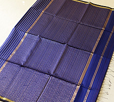 Pavitra . पवित्रा | Zari Stripes Maheshwari Saree ~ Royal Blue