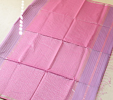 Pavitra . पवित्रा | Handloom Maheshwari Silk Saree With Zari Stripe - Pink & Purple