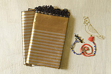 Rekha | Maheshwari Handloom Dress Material (Top & Dupatta) - Golden & Silver