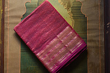 Colors of Devotion | Handloom Maheshwari Silk Saree ~ Magenta