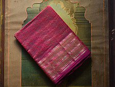 Colors of Devotion | Handloom Maheshwari Silk Saree ~ Magenta