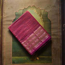 Colors of Devotion | Handloom Maheshwari Silk Saree ~ Magenta