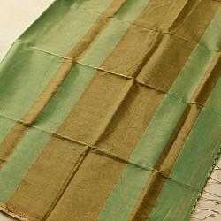 Colors of Devotion | Maheshwari Silk - Golden Zri And Tissue Green Saree  