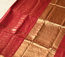 Pavitra . पवित्रा | Handwoven Maheshwari Stripe Silk & Zari Saree