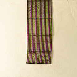 Rekha | Maheshwari - Zari Stripes Dress Material (Top & Dupatta) - Purple & Green