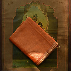 Colors of Devotion | Maheshwari Silk - Golden Zri And Tissue Saree  - A