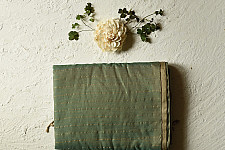 Iris ~ Maheshwari Handloom | Reversible Pure Cotton Saree - Pistachio Green 
