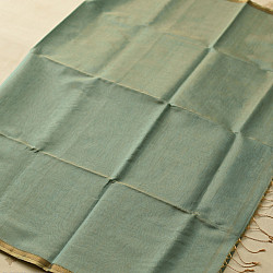 Colors of Devotion | Maheshwari Silk - Golden Zri And Tissue Saree - Greenish Blue