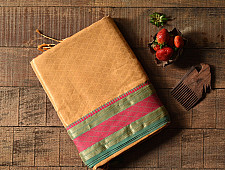 Pavitra . पवित्रा | Handwoven Maheshwari Silk & Zari Saree  (Zari Brocade)