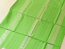 Pavitra . पवित्रा | Silver Zari Border Maheshwari Saree ~ Green