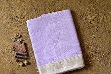Pavitra . पवित्रा | Handloom Silver Zari Border Maheshwari Silk Saree ~ Purple