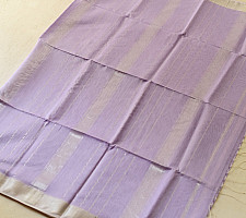 Pavitra . पवित्रा | Handloom Silver Zari Border Maheshwari Silk Saree ~ Purple