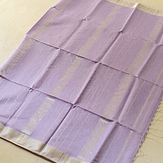Pavitra . पवित्रा | Handloom Silver Zari Border Maheshwari Silk Saree ~ Purple