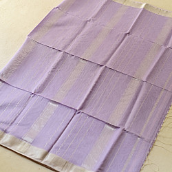 Pavitra . पवित्रा | Handloom Silver Zari Border Maheshwari Silk Saree ~ Purple