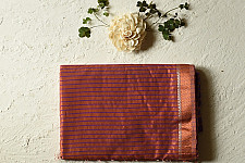 Iris ~ Maheshwari Handloom | Allover Zari Stripe Saree