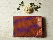 Iris ~ Maheshwari Handloom | Allover Zari Stripe Saree