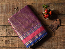 Pavitra . पवित्रा | Handwoven Maheshwari Silk Saree / Zari Brocade