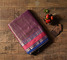 Pavitra . पवित्रा | Handwoven Maheshwari Silk Saree / Zari Brocade