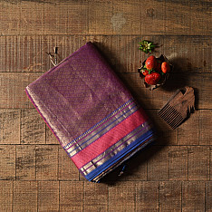 Pavitra . पवित्रा | Handwoven Maheshwari Silk Saree / Zari Brocade