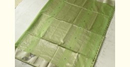 Pavitra . पवित्रा | Handwoven Maheshwari Saree With All Over Butta - Light Green