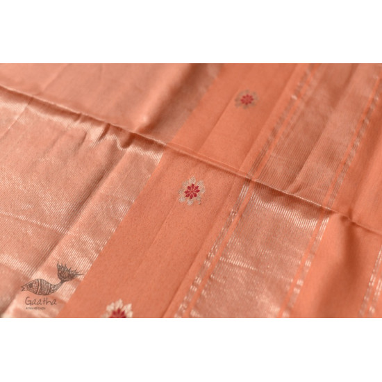 buy Handwoven Maheshwari Silk Saree With All Over Butta