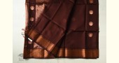 buy Handwoven Maheshwari silk sareeHandwoven Maheshwari Copper Zari Saree All Over Butta  - Brown