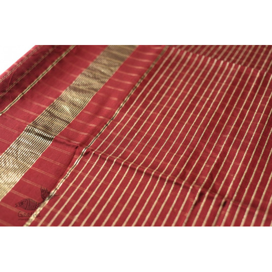 buy  Handwoven Maheshwari Maroon With Golder Border Saree