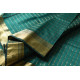 buy  Handwoven Maheshwari Saree With Zari Checks - Teal