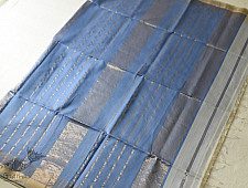 Pavitra . पवित्रा | Handwoven Maheshwari Saree With Resham Border - Off White & Purple