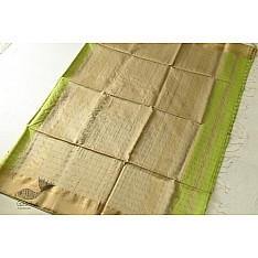 Pavitra . पवित्रा | Handwoven Maheshwari Checks Saree - Liril Green Color