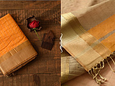 Pavitra . पवित्रा | Handwoven Maheshwari Checks Saree - Yellow