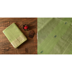 Pavitra . पवित्रा | Handwoven Maheshwari Saree With All Over Butta - Light Green