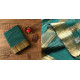 buy  Handwoven Maheshwari Saree With Zari Checks - Teal