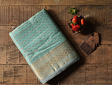 Pavitra . पवित्रा | Handwoven Maheshwari Silk & Zari Saree ( Zari Brocade )